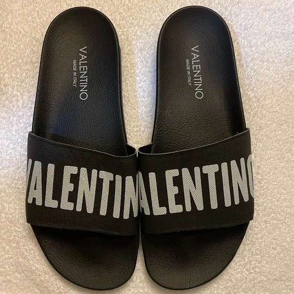 Valentino EOS Black Slides, Size 12 - (Authentic) - Picture 2 of 8